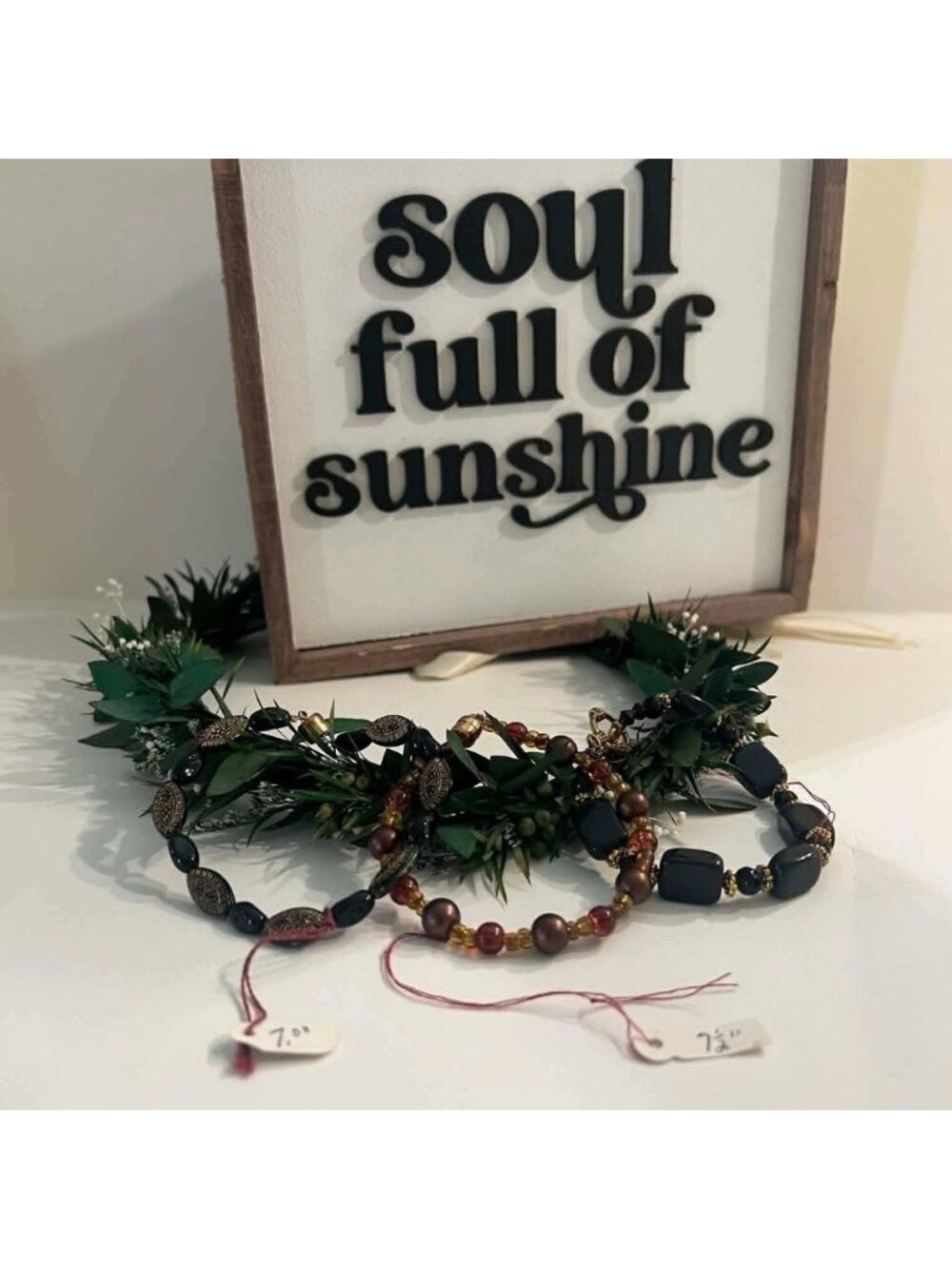 Earthy‎ Bohemian Cognac Rusted Beaded Bracelet Set Stackable Caramel 7-7.5 Inch